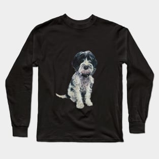 Adorable Black and white Cobberdog. Long Sleeve T-Shirt